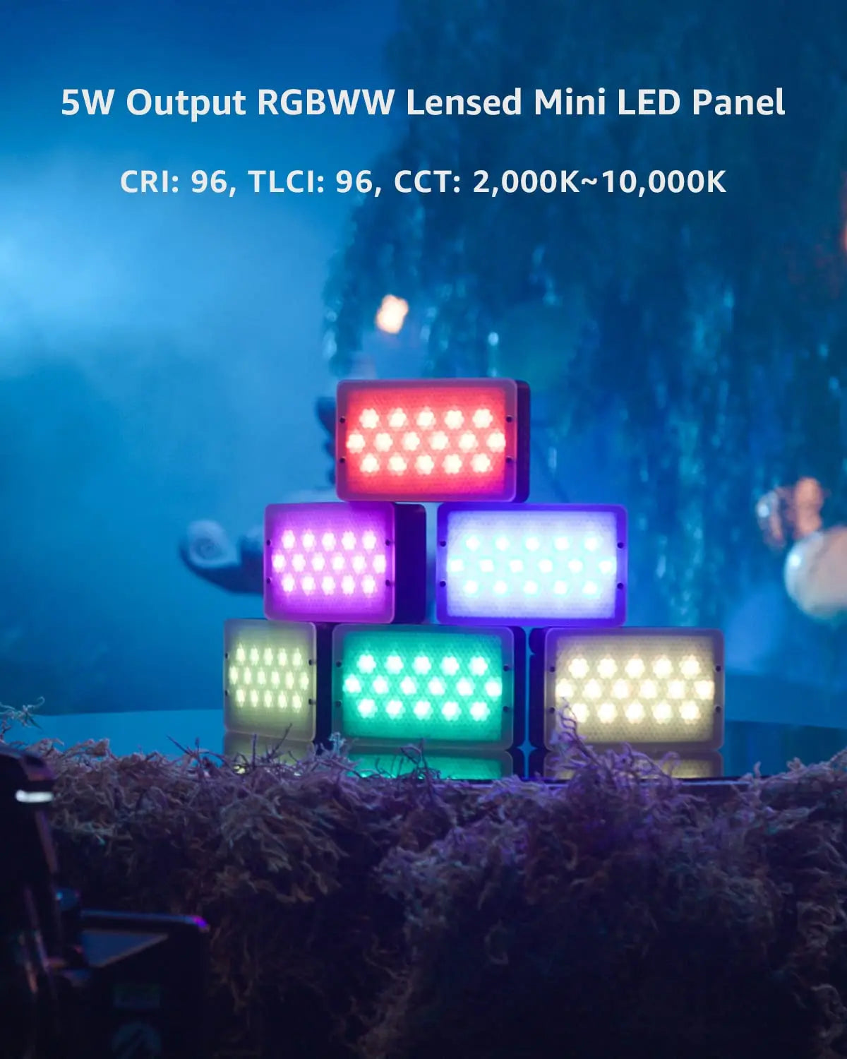 Aputure MC Pro RGBWW LED Light, 2000K-10000K Support Magnetic Attraction IP65 Protection 15 Built-in Light Effects App Control