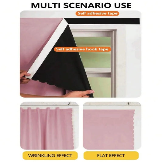 1pc Self-Adhesive Portable 100% Blackout Curtain, No Drilling Needed Sunshade Cloth Suitable For Windows, Doors, Bedrooms, Basem by PDG ibma