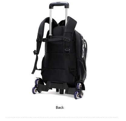 High-capacity on 2/6 Wheels Waterproof Luggage Rolling Bag Student Shoulder Backpack  Detachable Children Rolling School Bags