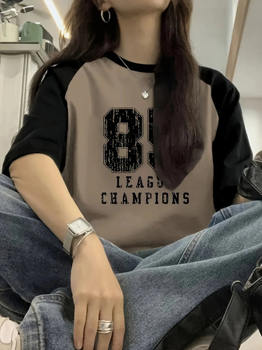 Summer's New Y2K Style Women's Casual Short-Sleeved 85 Digital Letter Printed Round-Neck Loose Quick-Drying T-shirt Trendy Top by PDG ibma