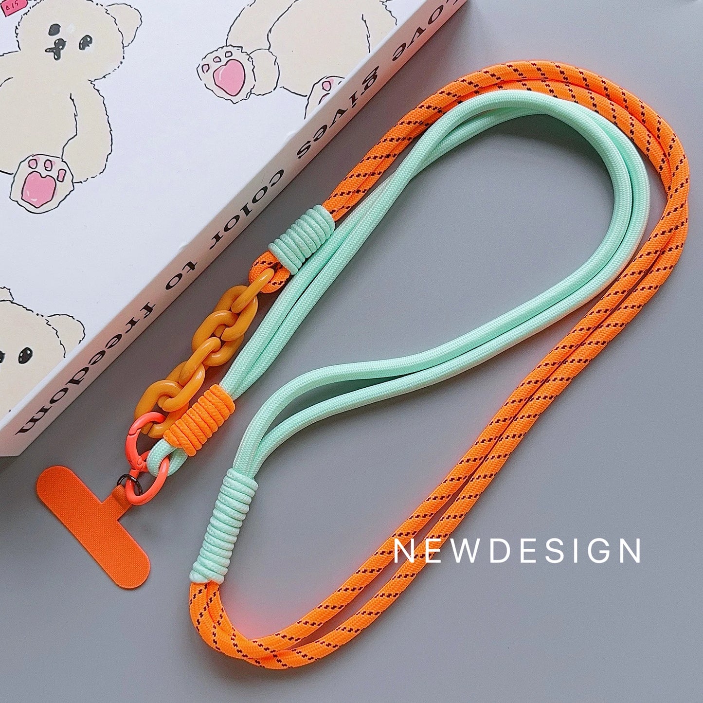 New Fashion Trend Diagonal Long Rope Mobile Phone Universal Lanyard Shoulder Strap Lanyard Neck Multi-Functional Anti-Loss Rope