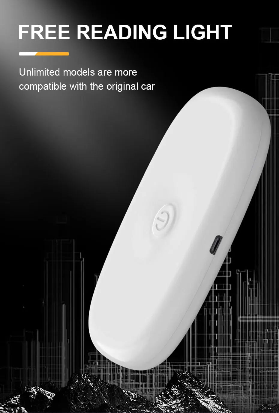 BLALION Car LED Touch Light Wall Reading Lamp Magnet Base Car Ceiling Light Ambient Mood Interior Lighting USB Rechargeable Lamp