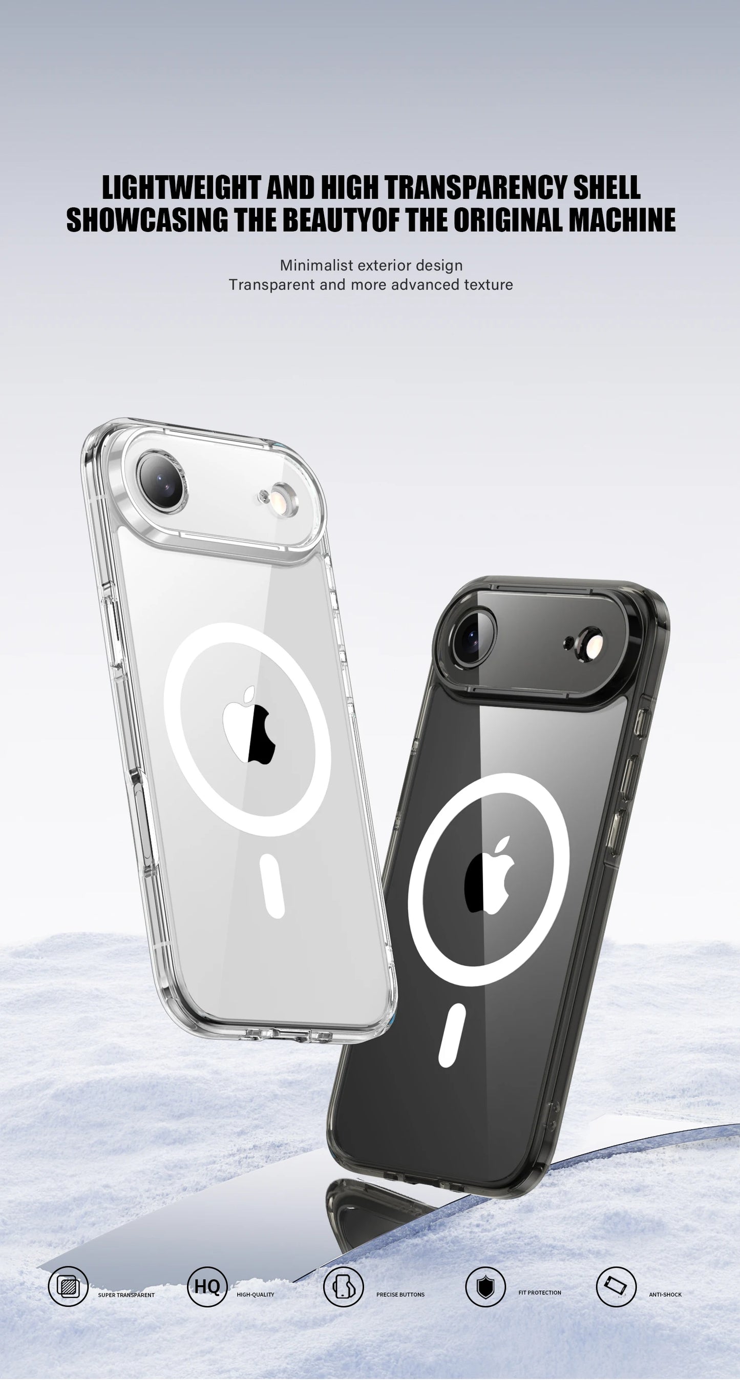 KEYSION Shockproof Transparent Case for MagSafe for iPhone 17 Air HD Clear TPU+PC Magnetic Wireless Charging Phone Back Cover