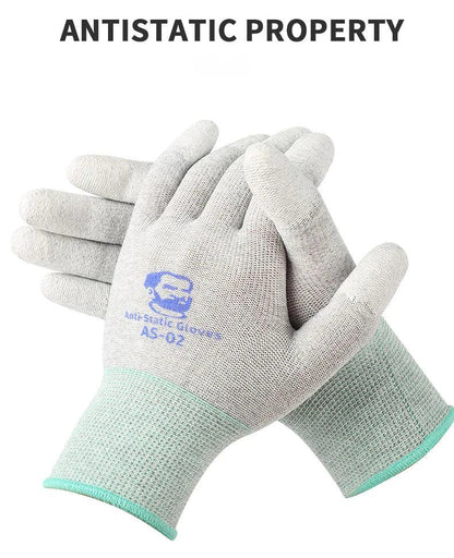 MECHANIC AS-02 Anti-static Gloves PU Coating Fibre Non-Slip Electricity Proof For Electronic Work Protective Gloves L/M size