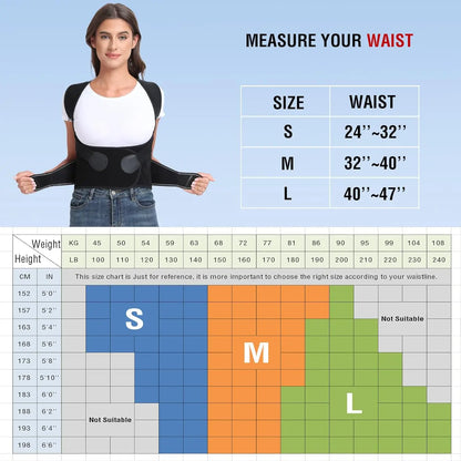 Back Brace for Men and Women, Adjustable Shoulder Posture Support Brace, Back Straightener Posture for Upper and Lower Back