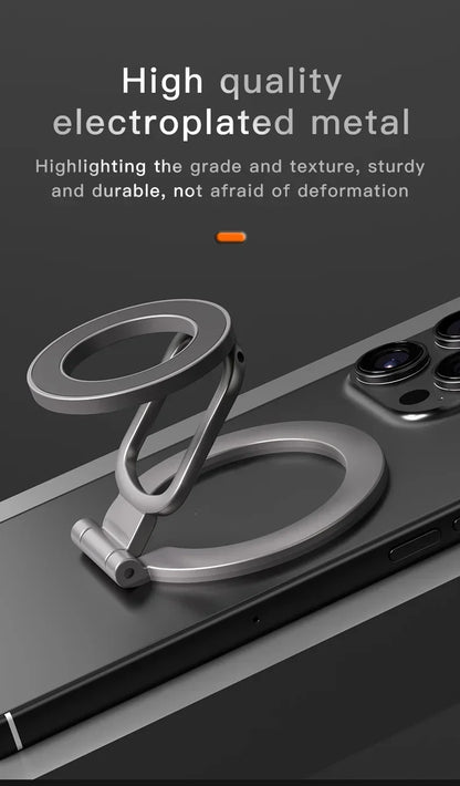 Double Sided Phone Stand Magnetic Phone Ring Holder Kickstand Magnet Grip for MagSafe iPhone 16 15 14 13 12 Pro Max Car Holder