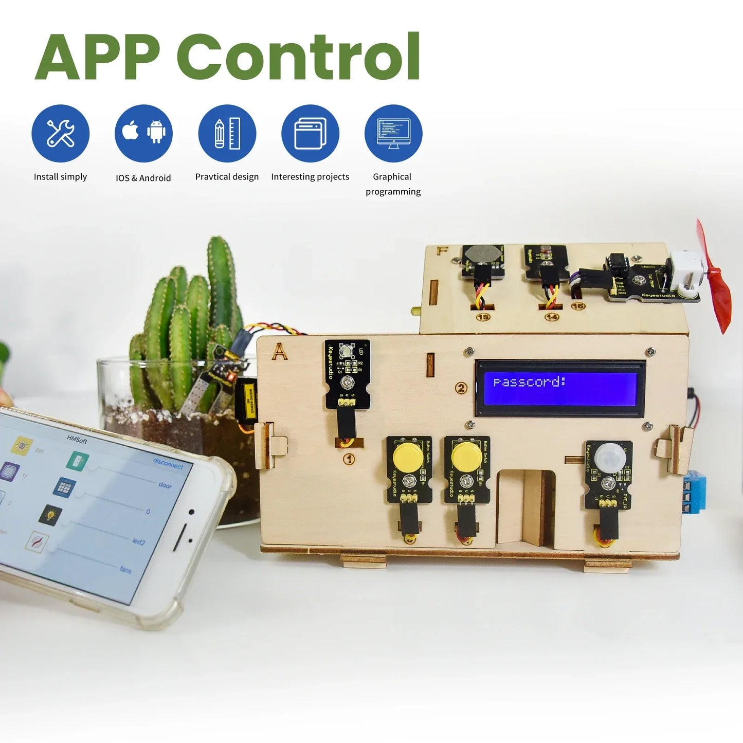 Keyestudio Smart Home IOT Kit With PLUS Board+15 Projects Tutorial For Arduino STEAM House Kit DIY Electronic Kit CE Compliant