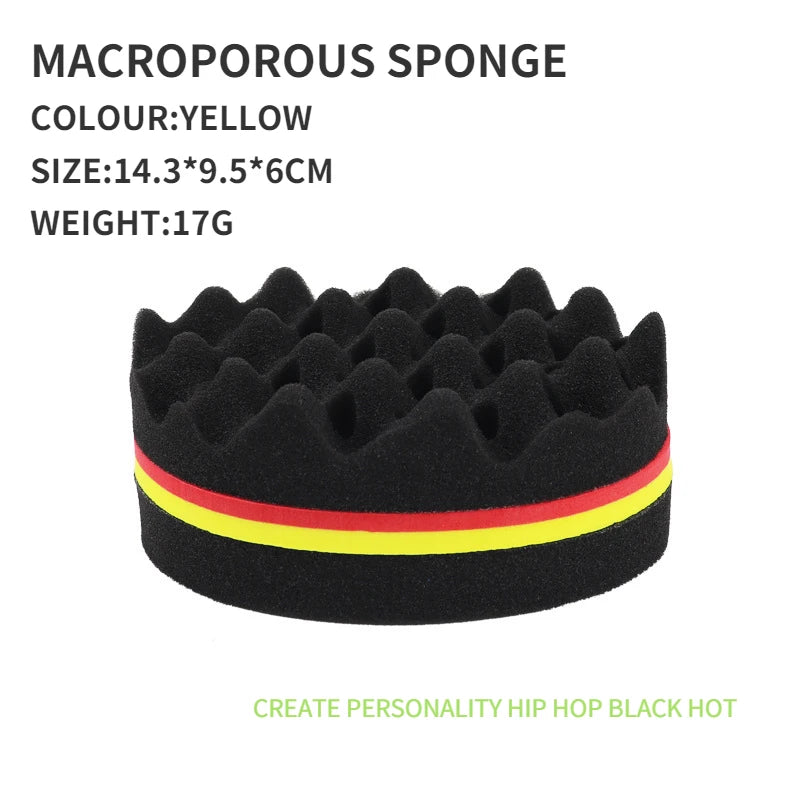 5pcs Oval Double-Side Magic Twist Hair Brush Sponge,Sponge Brush for Natural,afro Coil Wave Dread Sponge Brushes