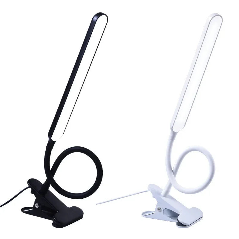 LED Adjustable Table Lamp USB 3 Colors Eye Protection Study Night Lamps Clip On Dimmable for Home Office  Reading Led Desk Lamps