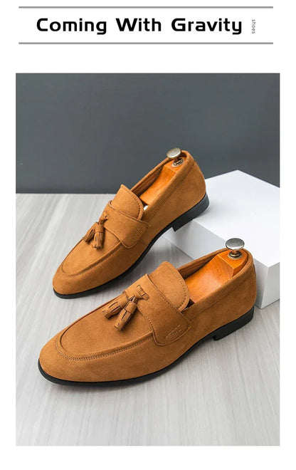 Fashion Casual Business Shoes Men High Quality Office Social Leather Shoes Men Slip On Loafers Man Tassel Men's Dress Shoes