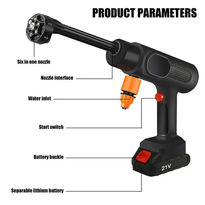 95Bar Cordless Electric High Pressure Washer 800W 6-IN-1 Car Washing Garden Water Gun for Makita 21V Battery Spray Gun