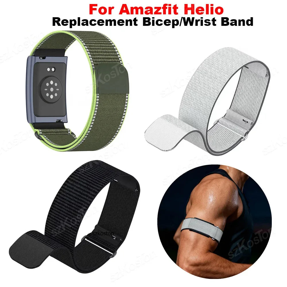 Adjustable Nylon Strap For Amazfit Helio Bicep/Wrist Band Breathable Sport Fitness Tracker Replacement Loop Accessories