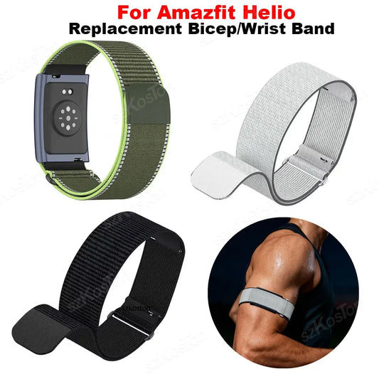 Adjustable Nylon Strap For Amazfit Helio Bicep/Wrist Band Breathable Sport Fitness Tracker Replacement Loop Accessories