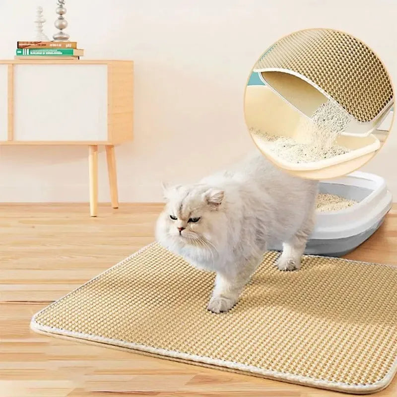 Double Layer Cat Litter Mat Heavy Duty Waterproof Cat litter box Washable Bed Mat Clean Pad Products Mat Pet Clean