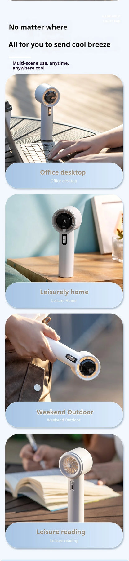 2025 Handheld Fan 5200mAh with LED Display Semiconductor Refrigeration 100 Speeds USB Rechargeable For Sport