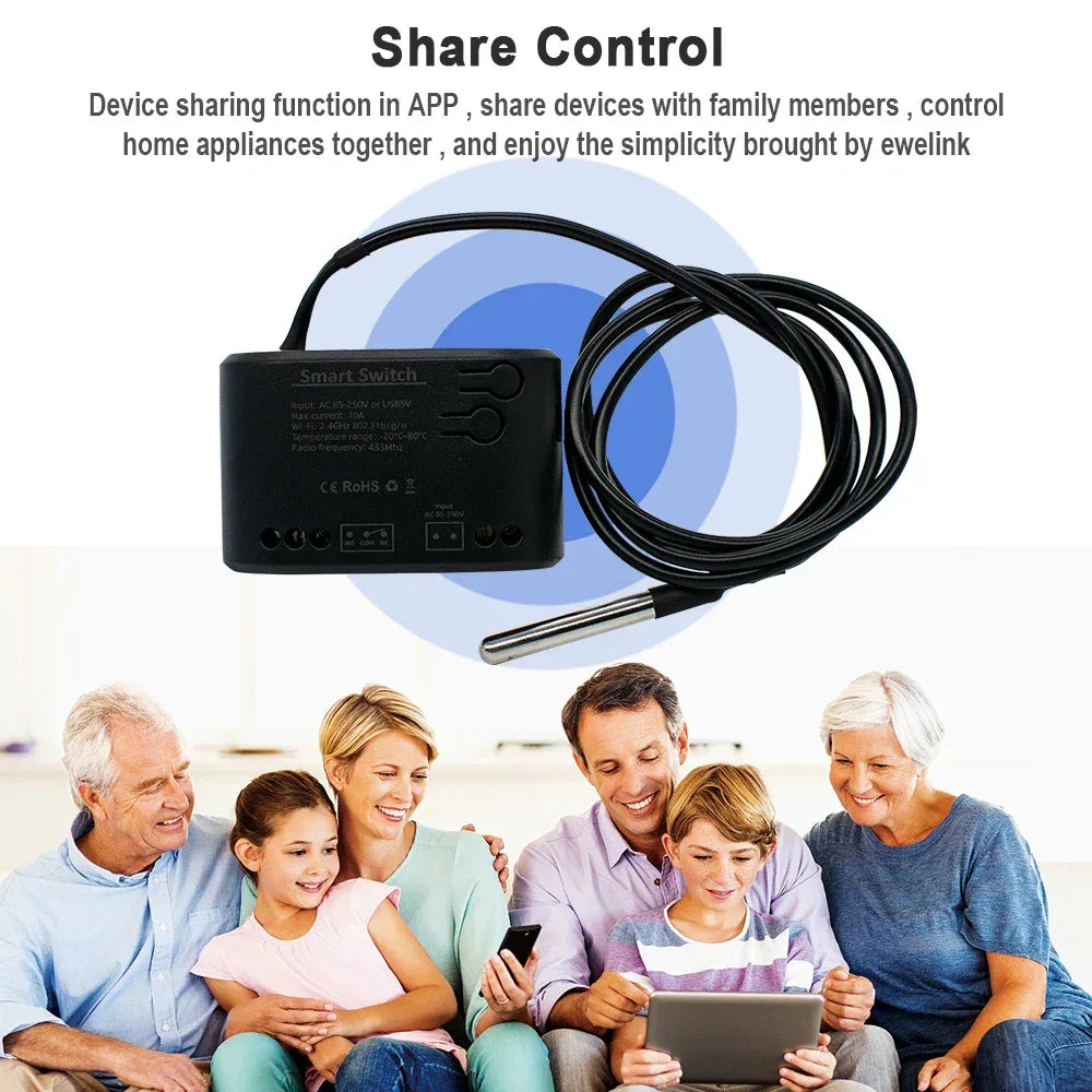 Dry Contact WIFI Tuya Smart Temperature Switch Controller Thermostat Sensor Passive Relay RF Receiver Work for Alexa Google Home
