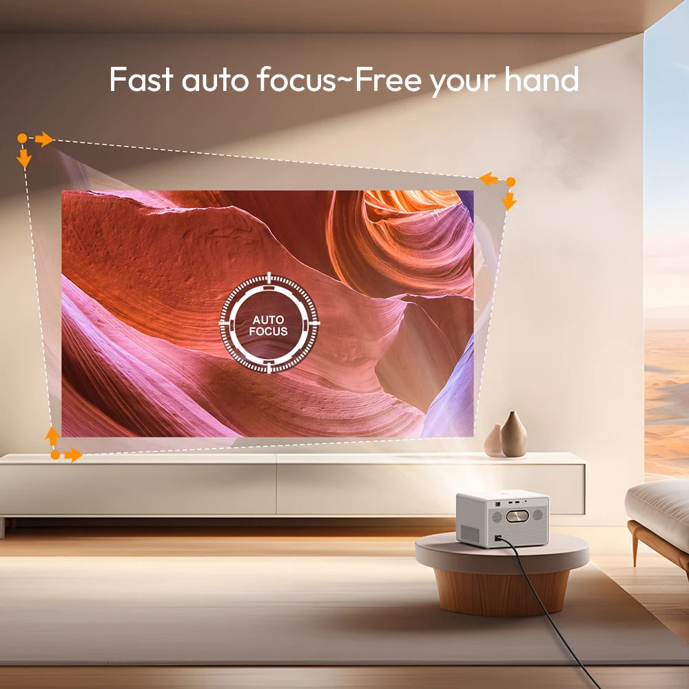 BYINTEK T5  Max Full HD 1080P Projector 4K 1000ANSI Android WiFi 6 Auto Focus ProfessionalBass Home Theater Projector for Video