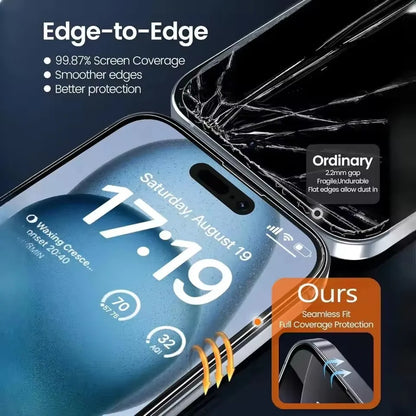 5PCS Dust Free Installation HD Screen Protector For iPhone 17 Air 16 Pro Max 15 14 13 12 11 16e X XS XR 7 8 Plus Tempered Glass