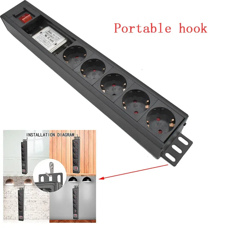 Audio Noise AC Power Filter Power Conditioner Power Purifier with EU Outlets Power Strip 16A 4000W