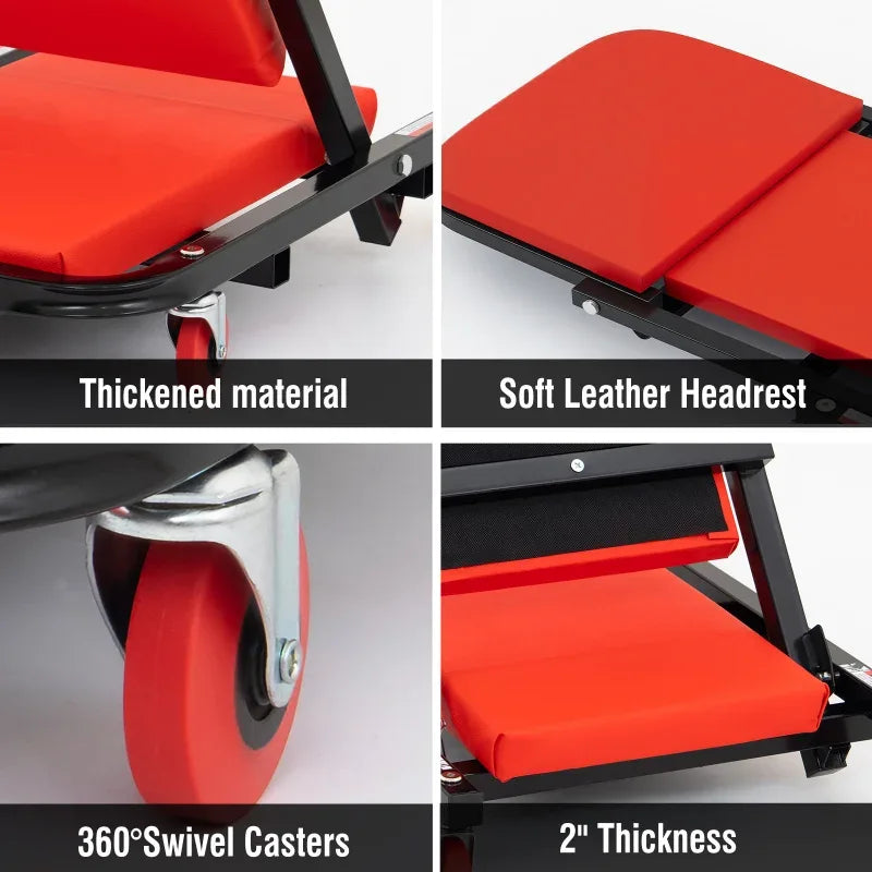 40 Inch Thickened Car Repair Lying Board Skateboard Sleeping Work Stool Folding Auto