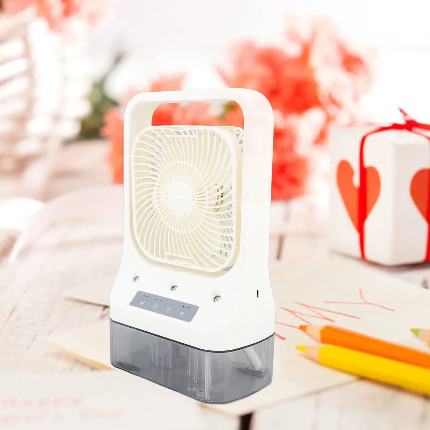 Portable Humidifying Fan Cooler Quiet 3 Gears Automatic Timing Cool Mist Evaporative Fan for Home