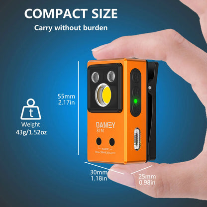 YEMAO M18 270LM Clip Pocket Flashlight 7 Color RGB Built-in 500mAh Battery Rechargeable 6 Light EDC Magnetic Sensor Lamp UVLight