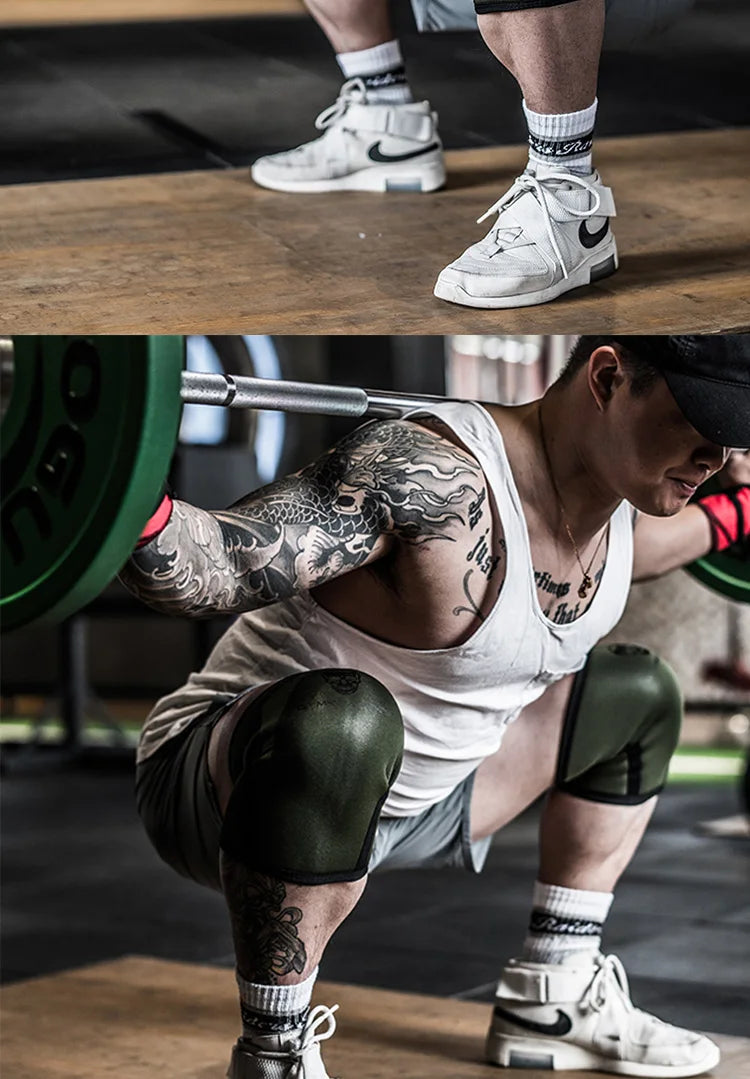 7mm Knee Pads Fitness Squatting Sports Protective Elasticity Hard Pulling Powerlifting Training Bodybuilding Knee Protector