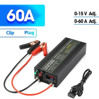 12V 60A 100Ah Solar Large Charger Current Voltage Adjustable for Lifepo4 Universal Chargers Outdoor power supply