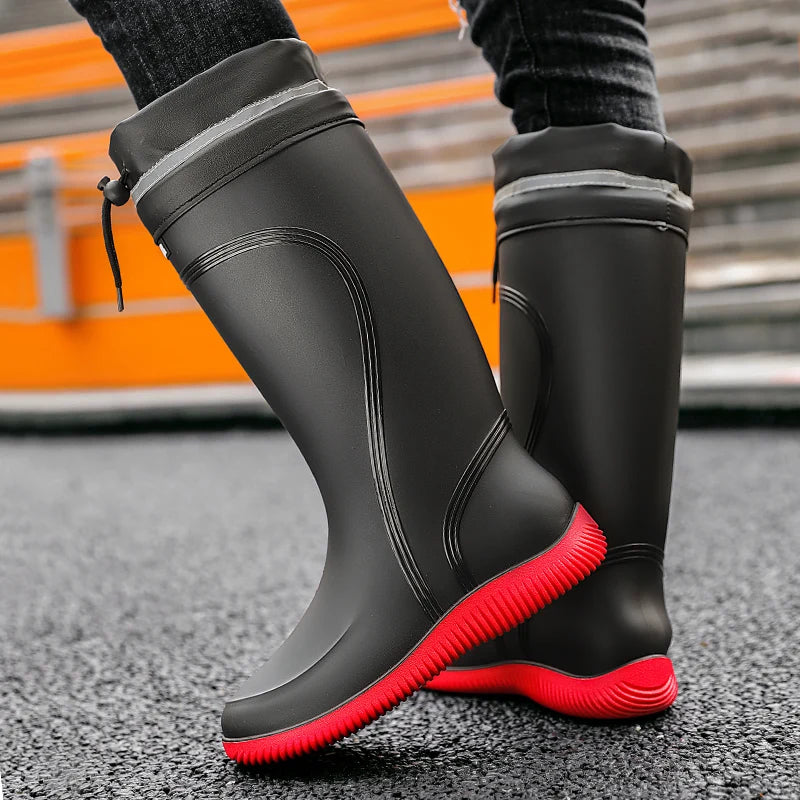 Rain shoes men's waterproof rainproof boots four season soft soles non-slip comfort outdoor work water shoes male's water boots