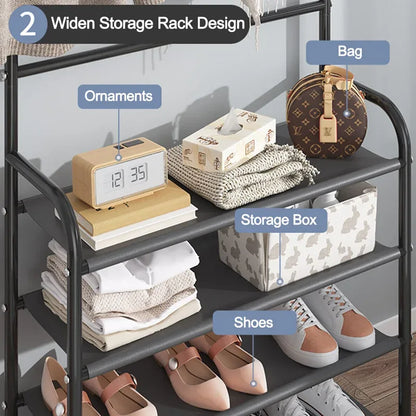 Clothes Hat Hangers Shoe Rack Multi-ayer Shoe Rack Simple Floor Shoes and Hat Racks Load-bearing Living Room Organizer Shelf
