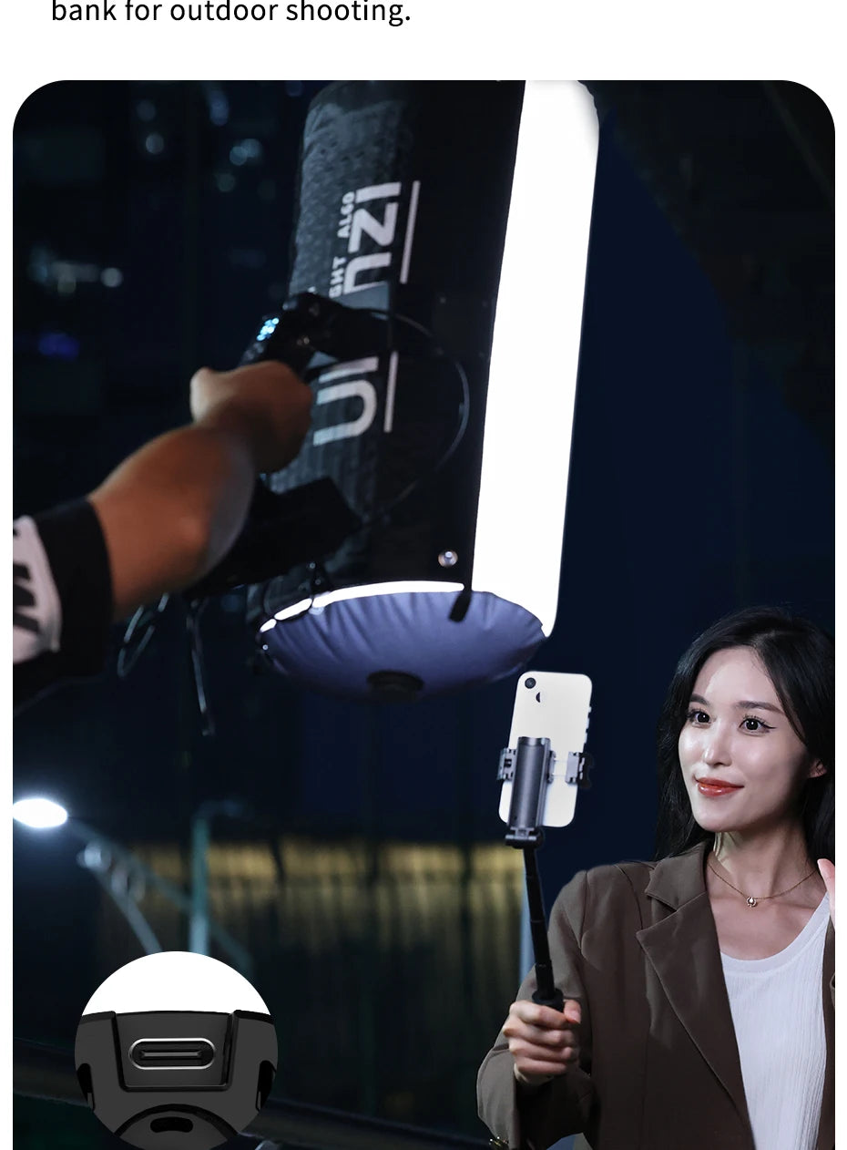 Ulanzi AL60 Inflatable Foldable Air Tube Light LED Light Fill Light 2700-6500K 2070Lux/0.5m with Remote control for Photography