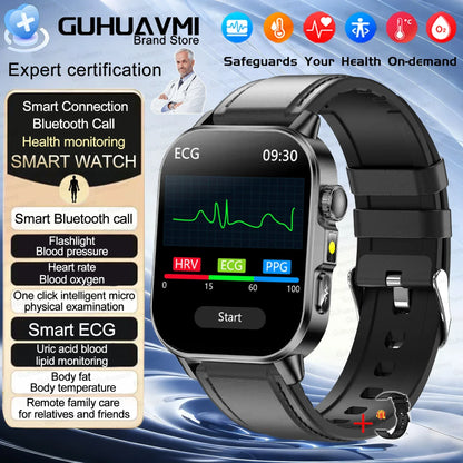 2026 New Health Smart Watch Precise Measurement ECG+PPG Blood Pressure Uric Acid Body Fat Analysis call SmartWatch For Men Women