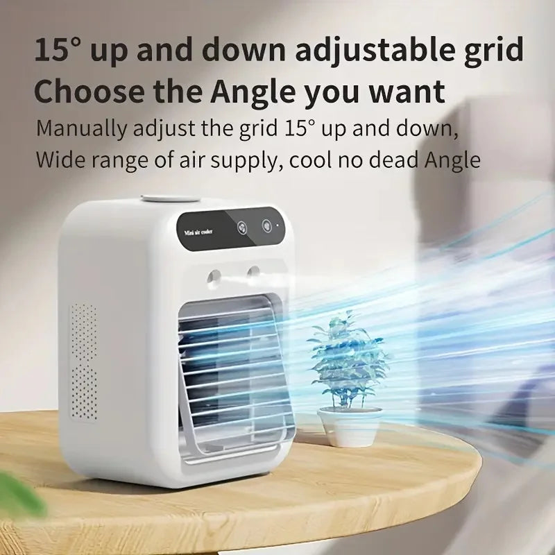 500ml water capacity air cooler fan, silent USB charging small fan, 9-blade high wind power