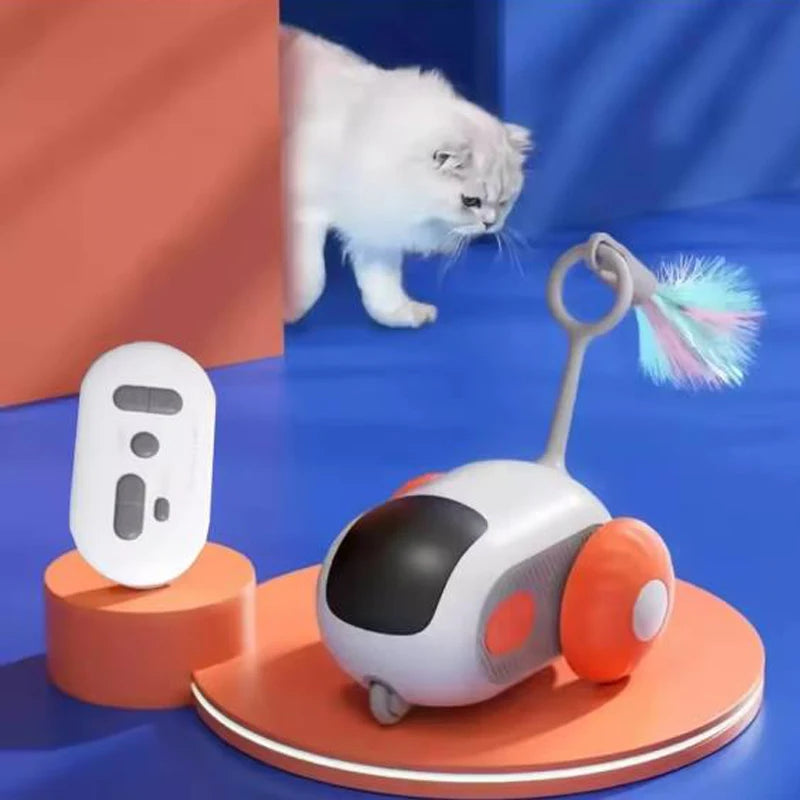 Intelligent Sports Car Remote Control Electric Cat Toys Entertainment Fun Pet Mice Interactive Feathers Cat Sticks Pet Toy