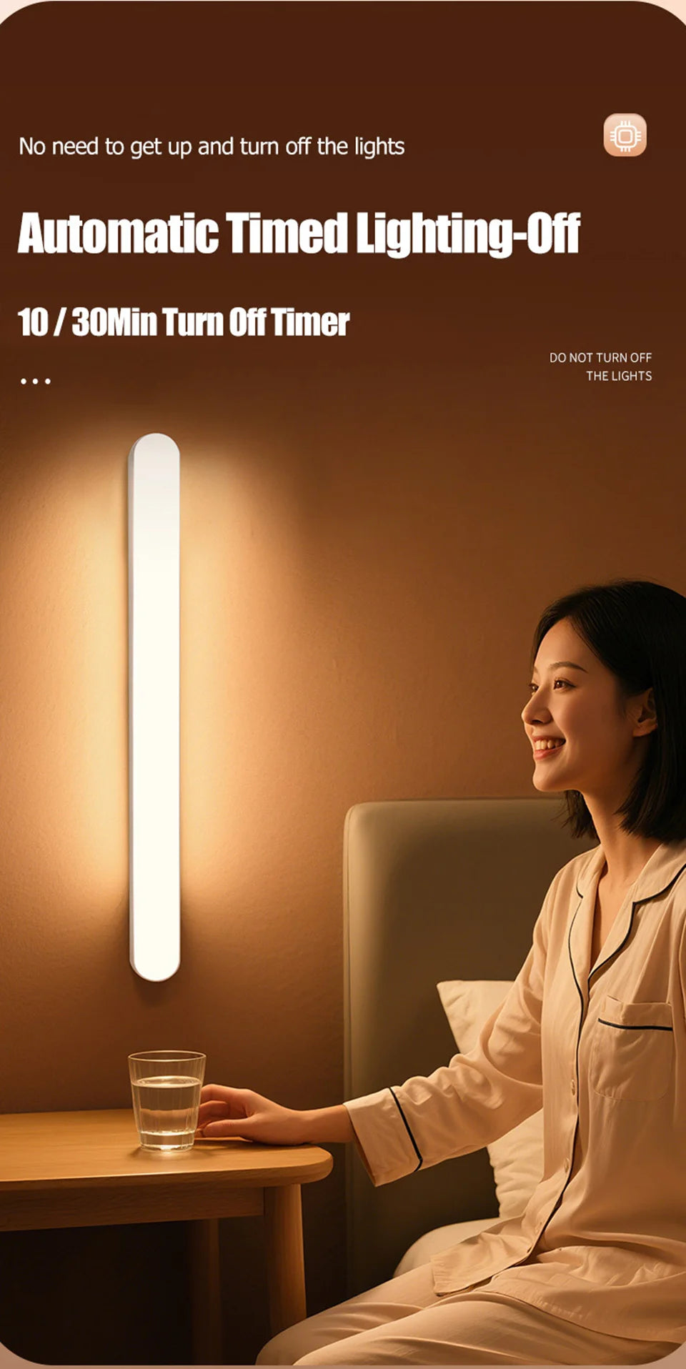 HOMEFISH Eye-care Table Lamp LED Light Bar Rechargeable Wirless Desk Reading Lamp USB Night Light For Bedside Kitchen Cabinet
