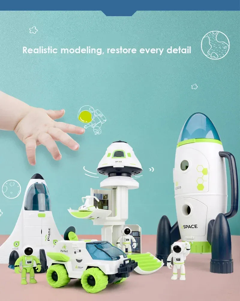 Puzzle Acousto Optic Space Toys Space Model Air Force Shuttle Space Station Rocket Aviation Series Toy Forkids Christmas Gift