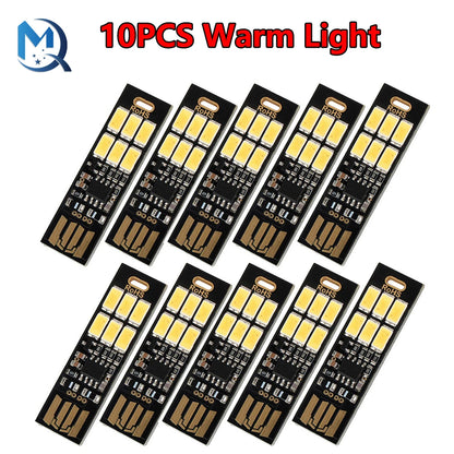 1-10Pcs Portable Mini 5730 USB 6 LED Light 5V Touch Sensor Dimmable Night Light for Power Bank Computer Laptop Book Reading Lamp