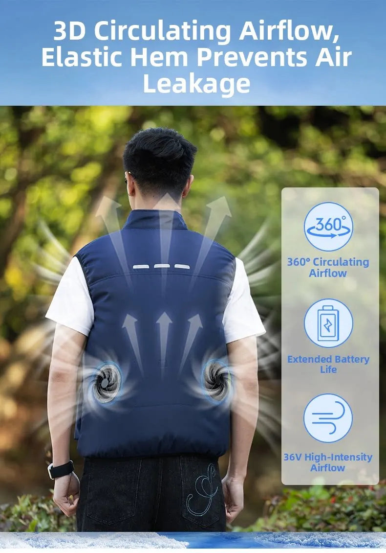 2026 New Cooling Vest Air Conditioner Clothes 3 Gears Wearable Cooling Fan Vest Breathable Sleeveless Workwear For Summer Outdoo