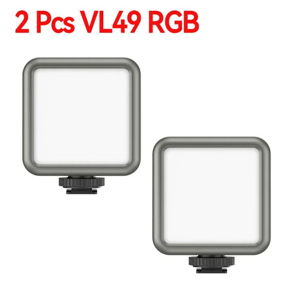 Ulanzi VL49 RGB Video Lights Mini LED Camera Light 2000mAh Rechargable LED Panel Lamp Photo Video Lighting for Youtube Tik tok