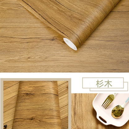 PVC Waterproof Self Adhesive Wallpaper Wall in Rolls Furniture Cabinets Vinyl Decorative Film Wood Grain Stickers For Home Decor