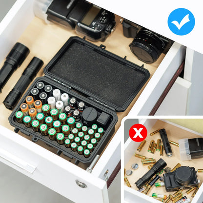 Multi Slots 18650/21700/AA/AAA/Coin Battery Case Storage Box Container Holder IP67 Waterproof And Dustproof Battery Storage Box