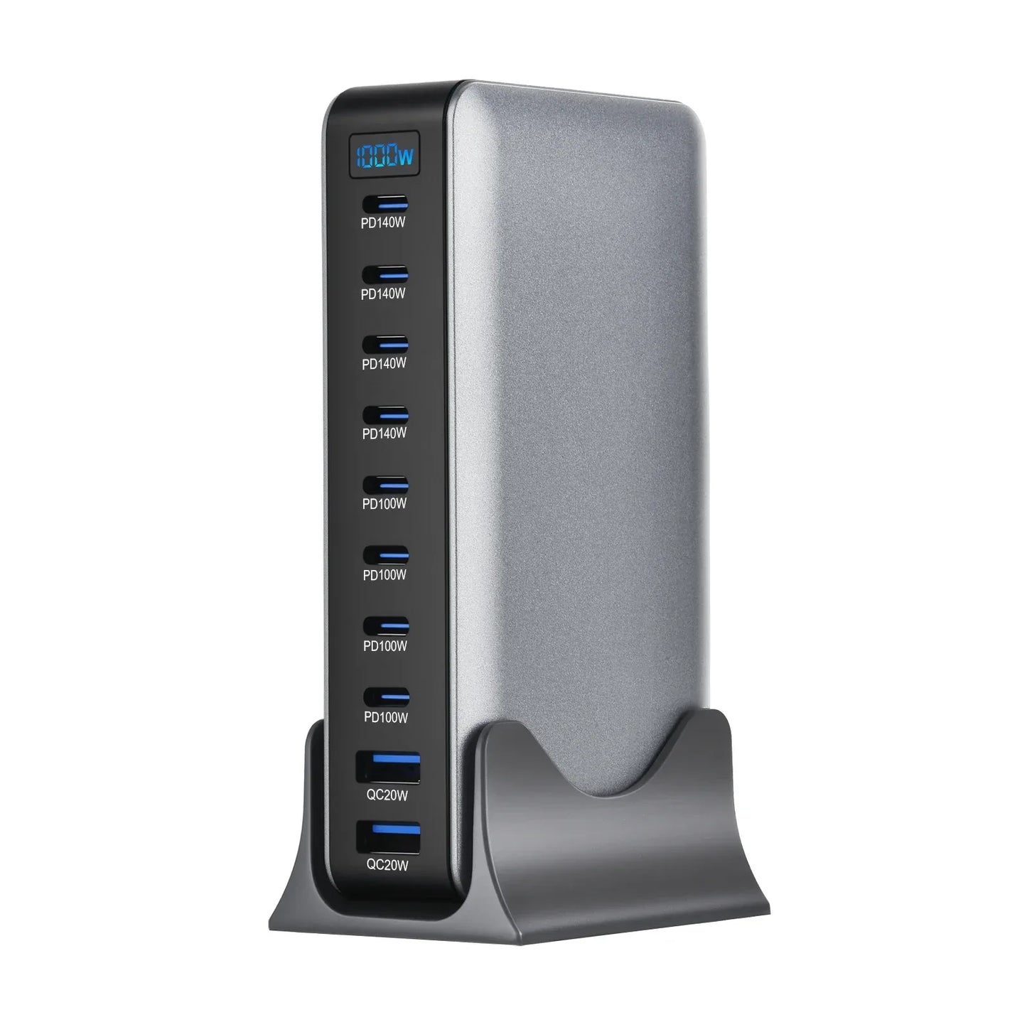 New 1000W GaN USB Type C Charger PD3.1 PPS 10-Port Desktop Fast Charging Station Adapter for Tablets & Mobile Dropshipping