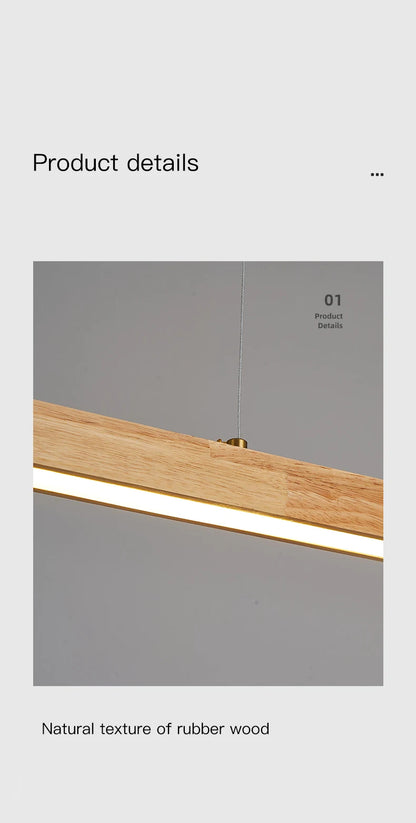 Modern Hanging Chandelier For Dining Room Kitchen Shop Long Table Wooden Chandelier Pendent Lamp Minimalist Design Led Lighting