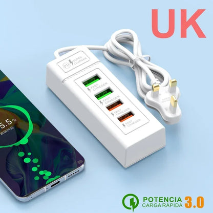 USB C Charger Power Strip Multi Ports Fast Charging EU/US/UK Plug Power Adapter Quick Charge 3.0 PD Type C Wall Charger Socket