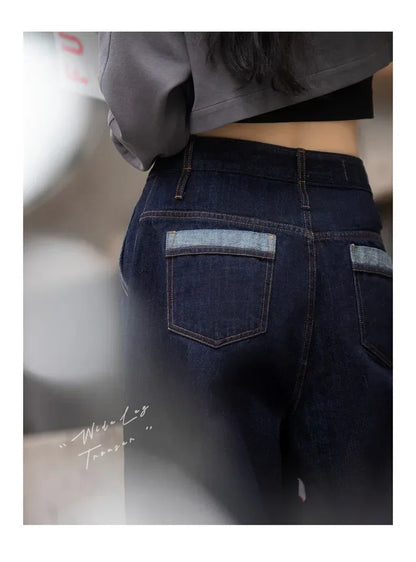 Maden Women's Vintage Denim Jeans Spring and Fall High Waist Loose Straight Pants Female Cotton Baggy Jeans Streetwear Trousers