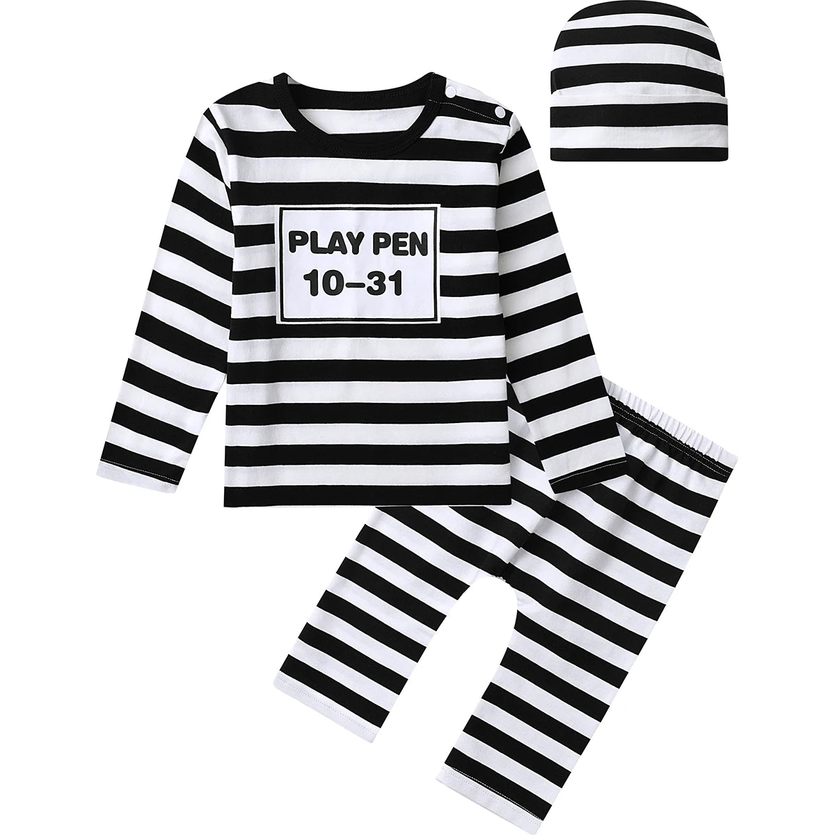 Todder Boys Prince Charming Costume Halloween Fireman Clothes Infant Photography Clothing Baby Carnival Cosplay Striped Prisoner