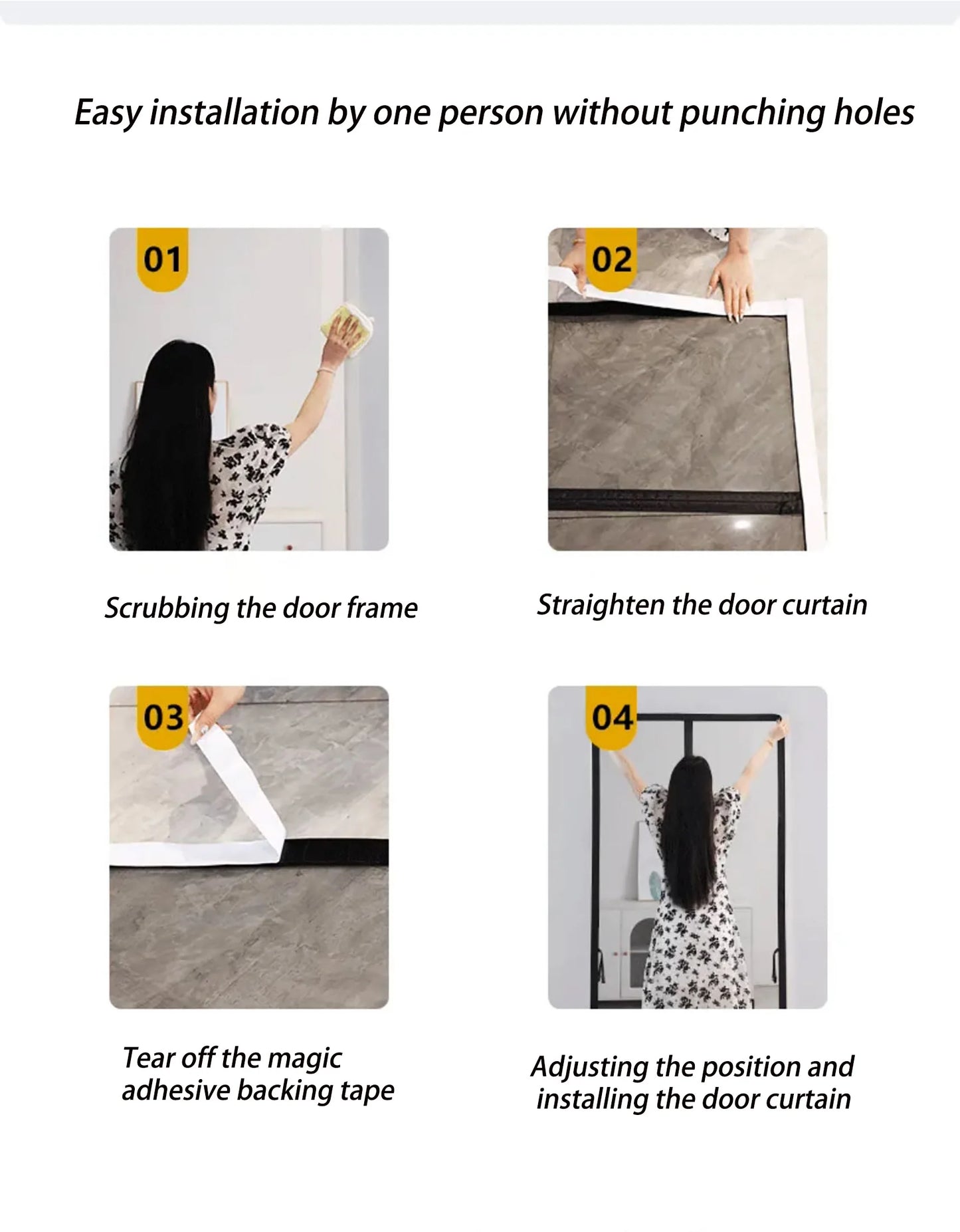 Diamond mesh mosquito proof door curtain, summer mosquito net, magnetic mesh curtain,self-adhesive,home use,no punching required