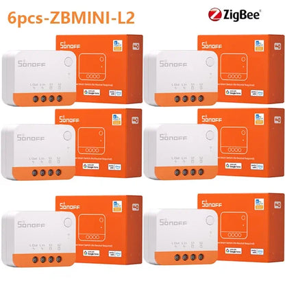 SONOFF ZBMINI-L2 Zigbee DIY Mini Smart Switch Module No Neutral Wire Required Switch Work With Alexa Google Alice Smartthing