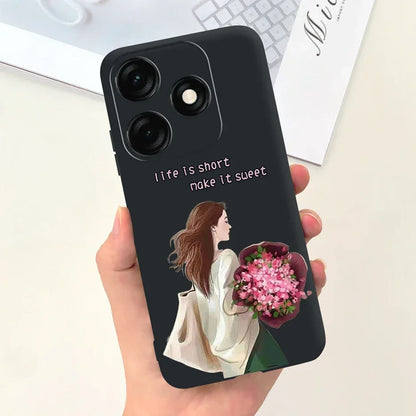 For Tecno Spark 20 Case Spark 20C BG7n Prety Girls Butterfly Painted Phone Case For Tecno Spark 20 Pro Spark20 C Soft TPU Fundas