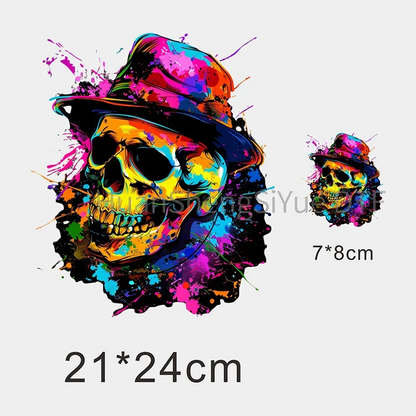 Color Fluid Painting Ironing Sticker Clothes DTF Fashion T-shirt Hoodie DIY Jacket Patch Hot Paste Paper Waterproof